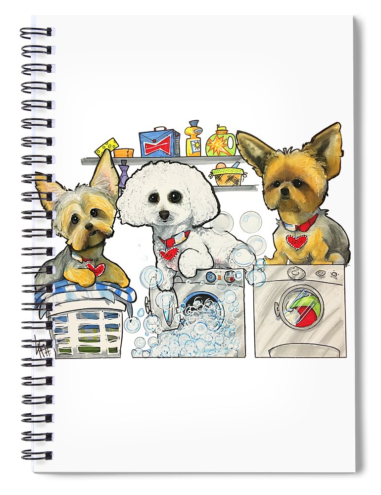 Pet Portrait Spiral Notebook featuring the drawing Chinea 7-1438 by John LaFree