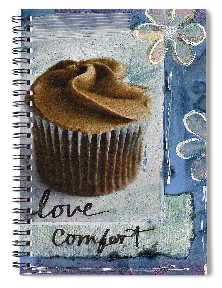 Chocolate Spiral Notebook featuring the mixed media Chocolate Cupcake Love by Linda Woods