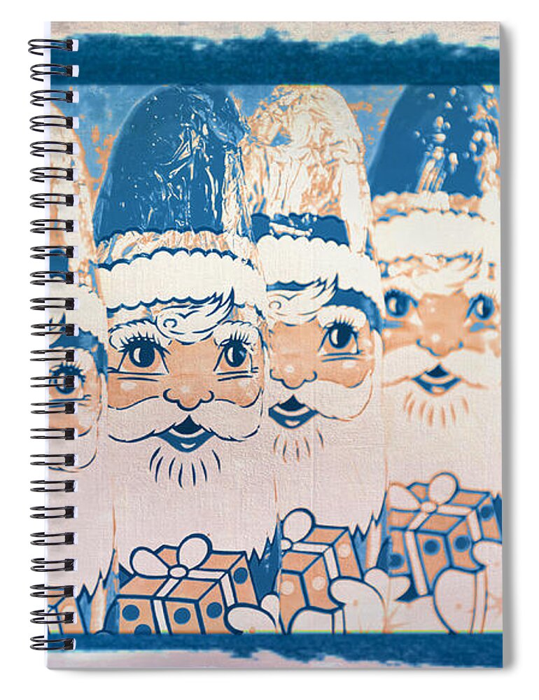 Chocolate Santas Spiral Notebook featuring the photograph Chocolate Santas by Bellesouth Studio
