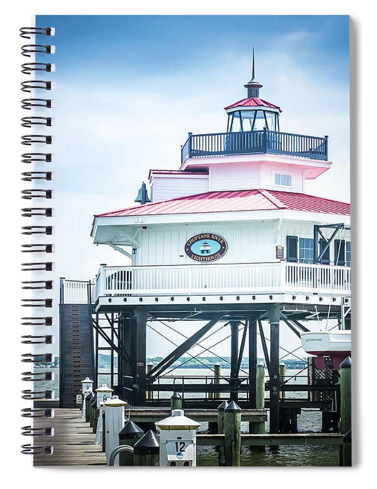 Lighthouse Spiral Notebook featuring the photograph Choptank River Lighthouse by Scott and Dixie Wiley