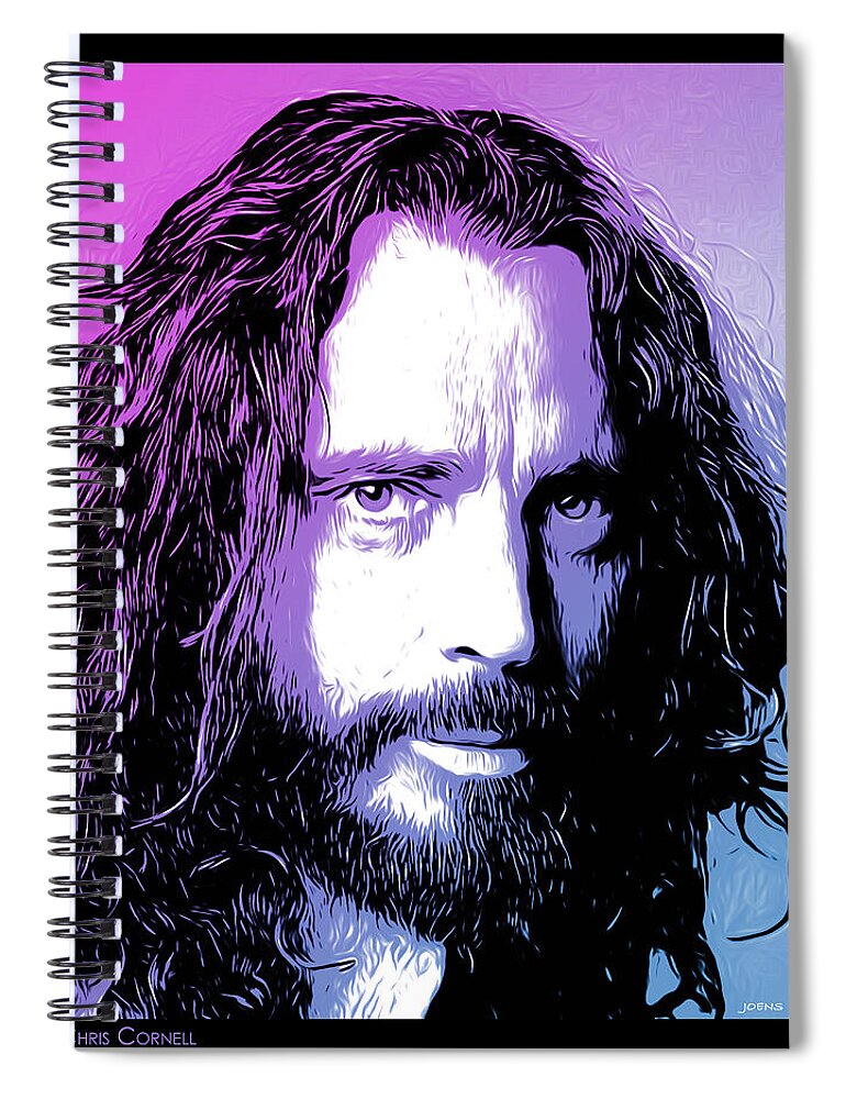 Chris Cornell Spiral Notebook featuring the digital art Chris Cornell Tribute by Greg Joens