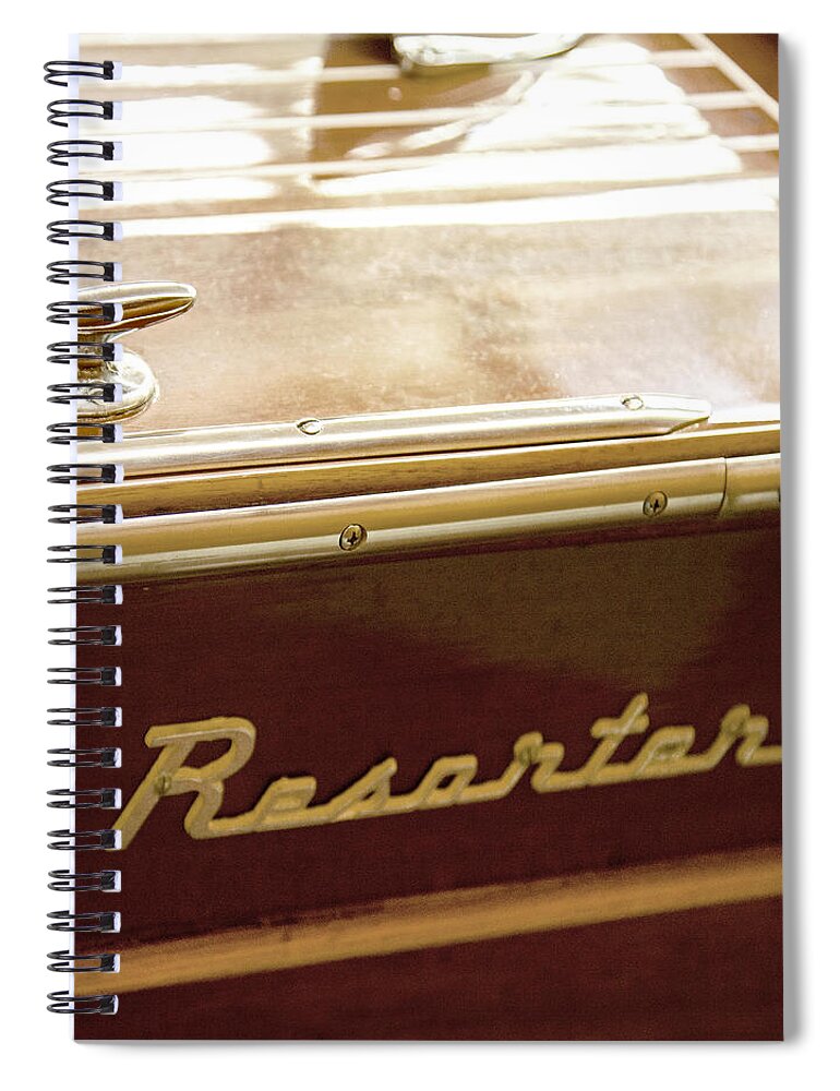 Charles Spiral Notebook featuring the photograph Century Resorter Vintage Mahogany Boat by Charles Harden