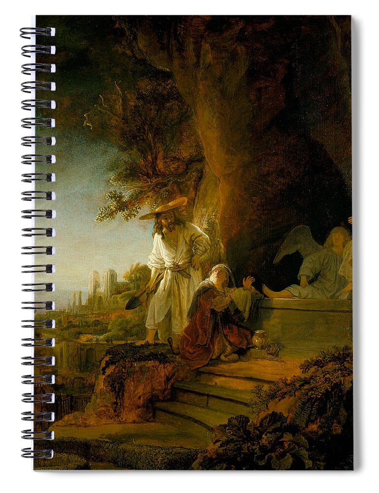 Rembrandt Spiral Notebook featuring the painting Christ and St Mary Magdalen at the Tomb by Rembrandt