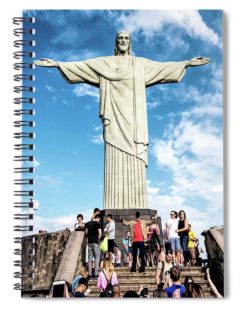 Statue Spiral Notebook featuring the photograph Christ the Redeemer Statue by Pravine Chester
