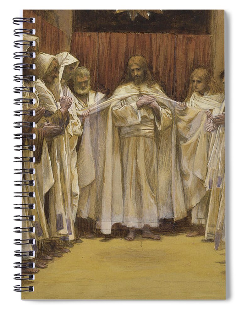 Twelve Apostles Spiral Notebook featuring the painting Christ with the twelve Apostles by Tissot