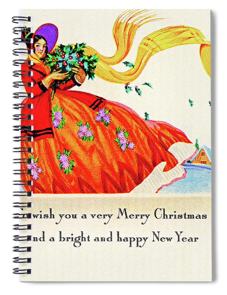 Vintage Spiral Notebook featuring the photograph Christmas Flowers by Munir Alawi
