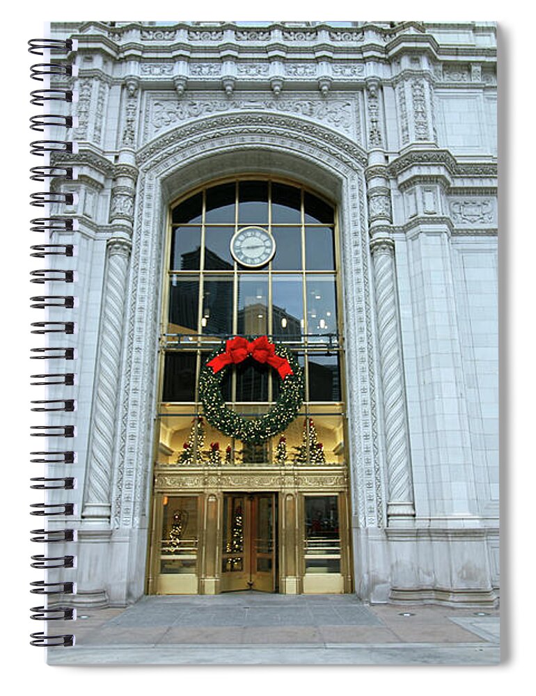 Wrigley Building Spiral Notebook featuring the photograph Christmas in Chicago by Jackson Pearson