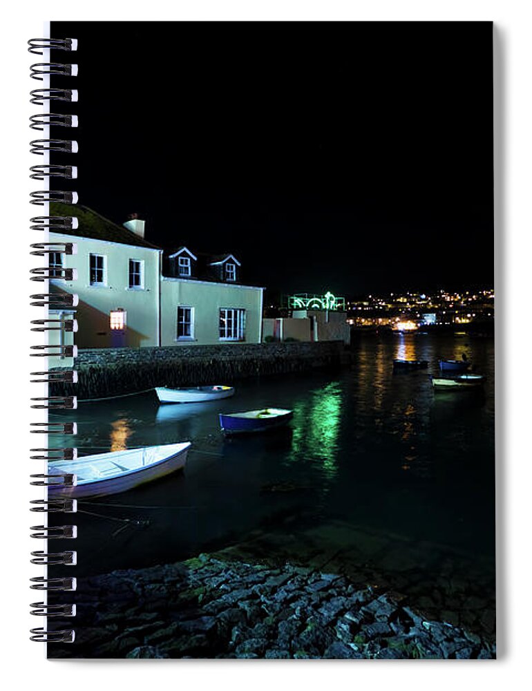 Flushing Spiral Notebook featuring the photograph Christmas in Flushing Cornwall by Terri Waters