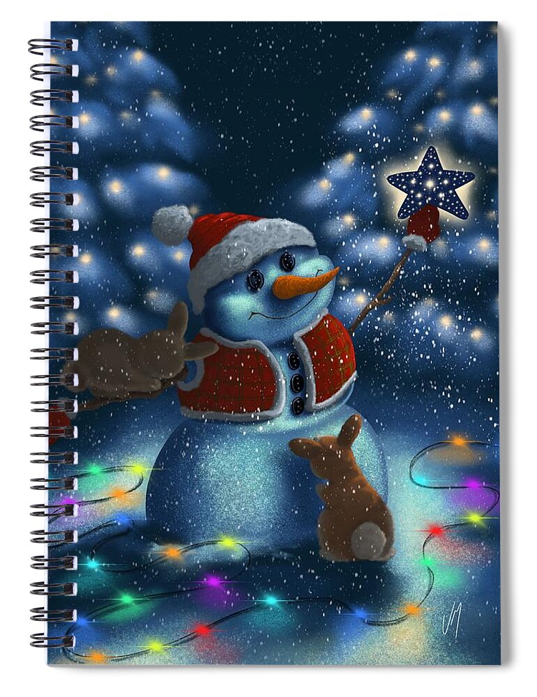 Christmas Spiral Notebook featuring the painting Christmas season by Veronica Minozzi