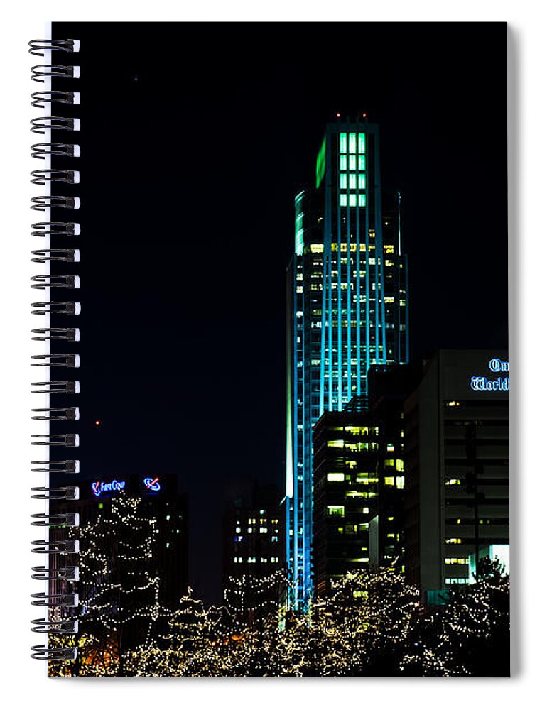 Winter Scene Spiral Notebook featuring the photograph Christmas Time In Omaha by Ed Peterson