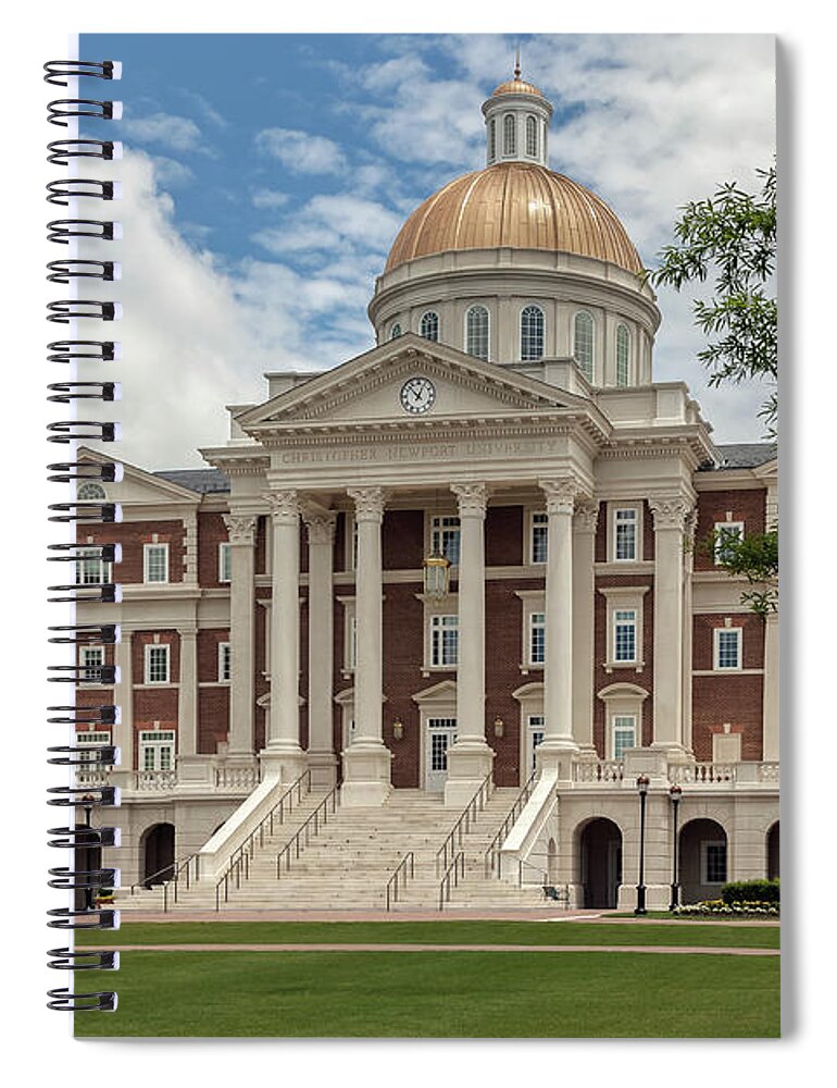 Cnu Spiral Notebook featuring the photograph Christopher Newport Hall by Jerry Gammon