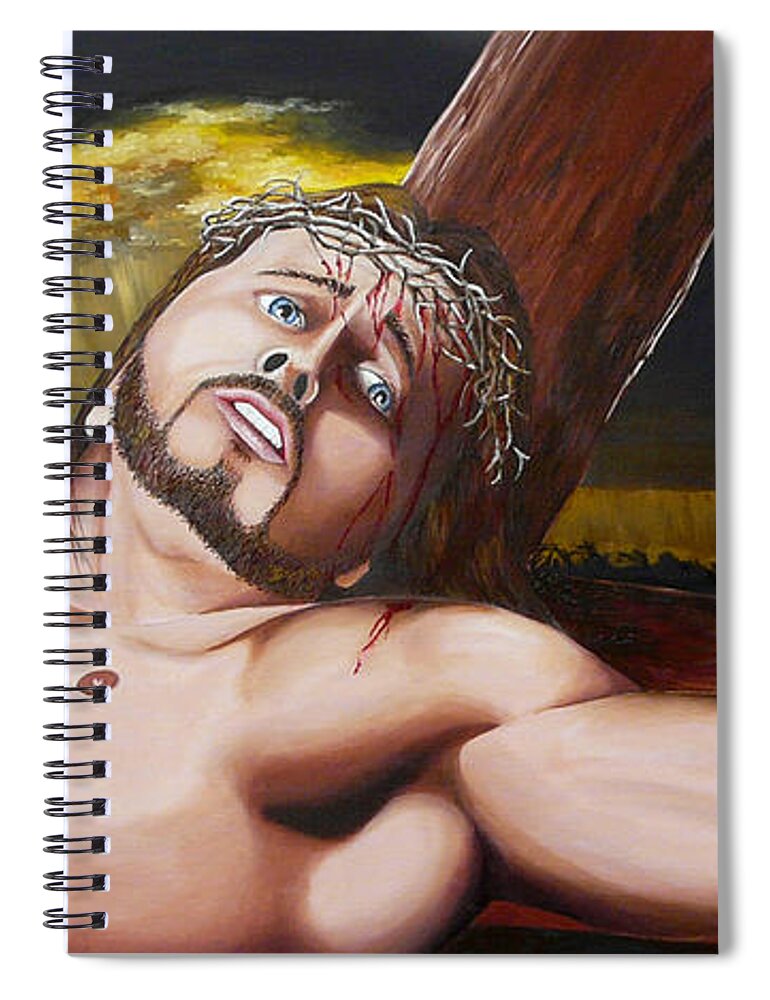 Christ Spiral Notebook featuring the painting Christ's Anguish by Vic Ritchey