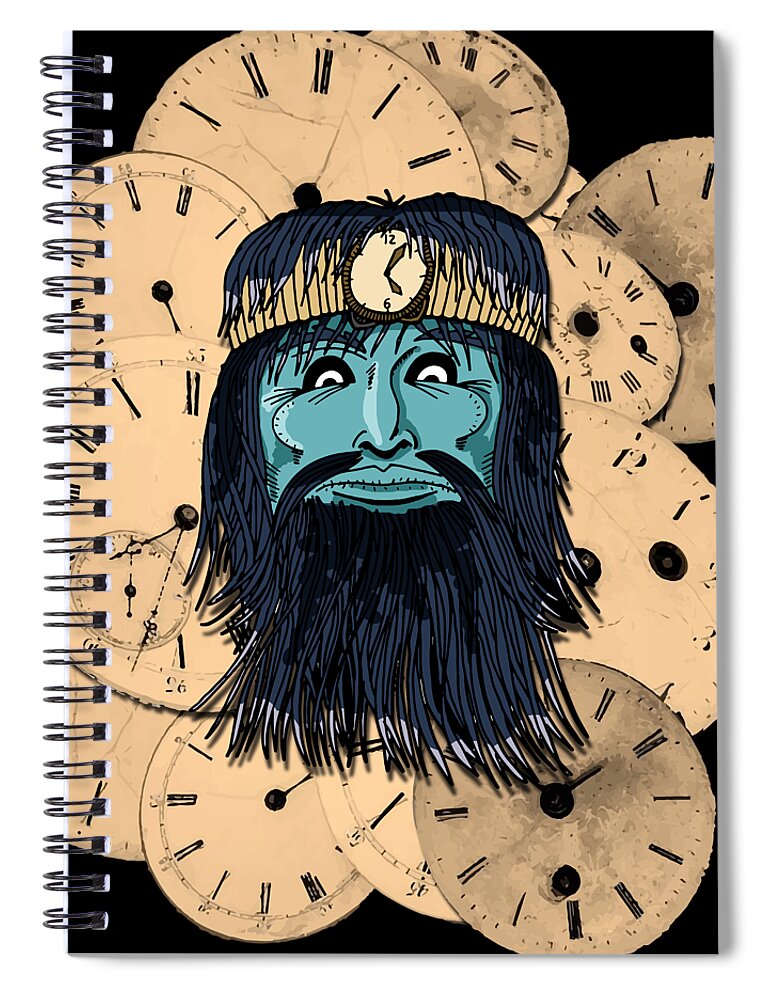 Chronos Spiral Notebook featuring the digital art Chronos by Piotr Dulski