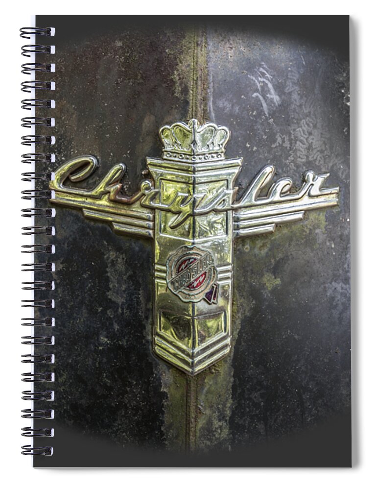 1930s Spiral Notebook featuring the photograph Chrysler Hood Ornament by Debra and Dave Vanderlaan