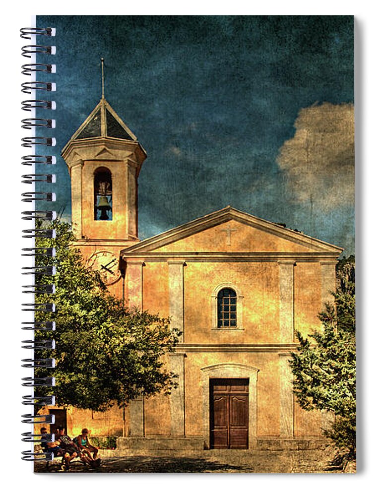 Architecture Spiral Notebook featuring the photograph Church in Peillon by Roberto Pagani