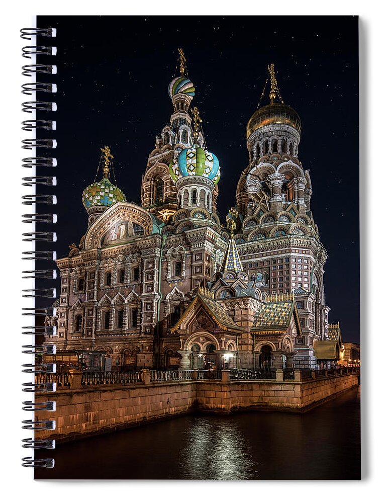 Peterburg Spiral Notebook featuring the photograph Church of the Savior on Spilled Blood by Jaroslaw Blaminsky