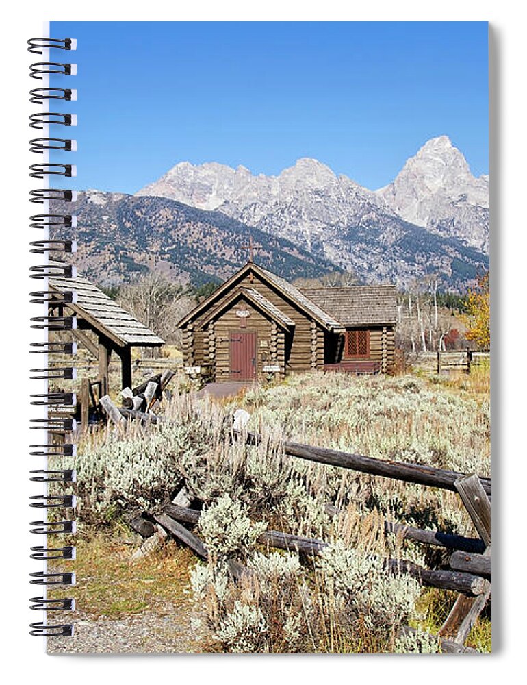 Tetons Spiral Notebook featuring the photograph Church of the Transfiguration by Shirley Mitchell