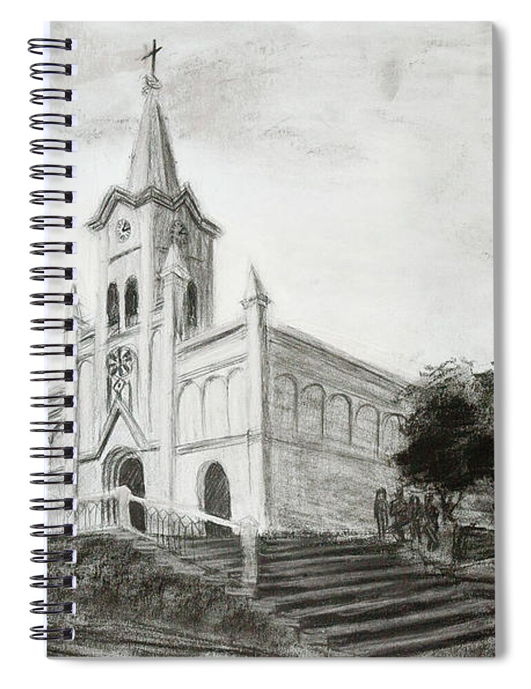 Church Spiral Notebook featuring the drawing Carmen by Jordan Henderson