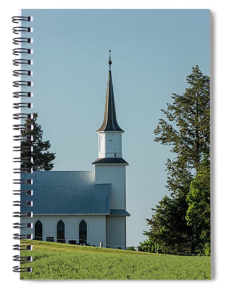 Palouse Spiral Notebook featuring the photograph Church on the Hill by Bob Cournoyer