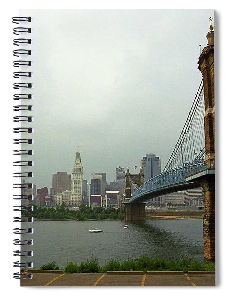 Arches Spiral Notebook featuring the photograph Cincinnati - Roebling Bridge 6 by Frank Romeo