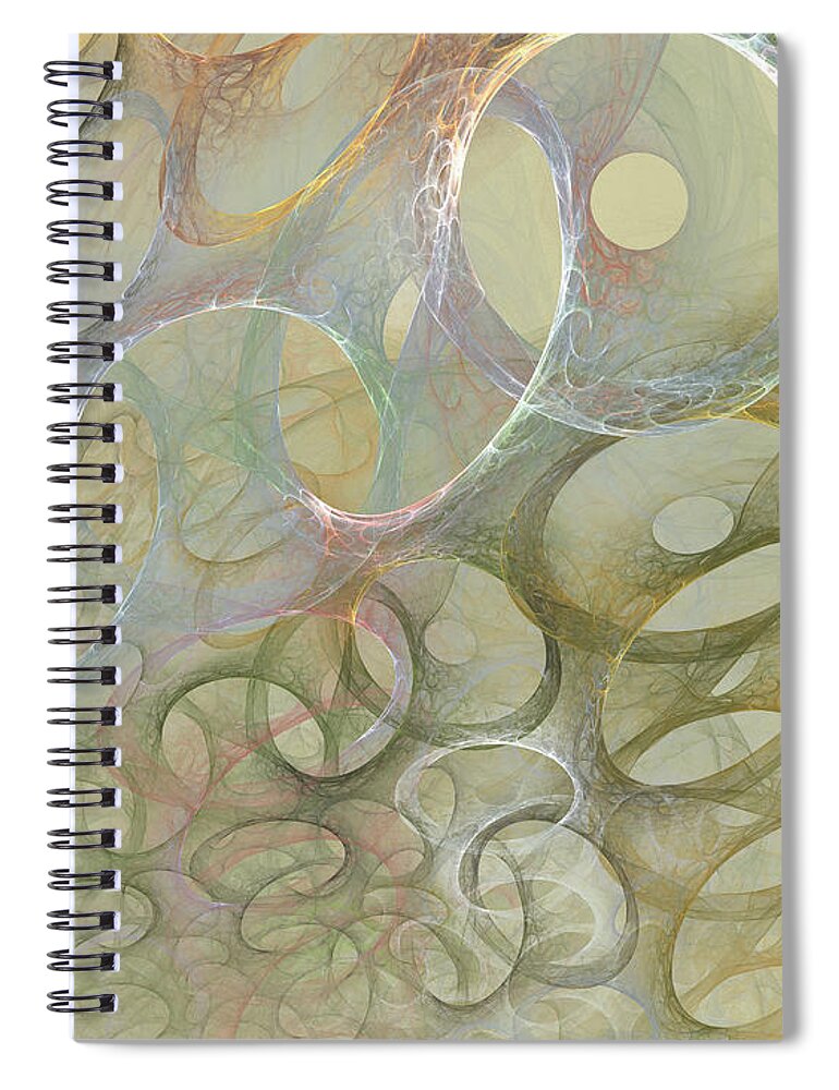 Fractal Spiral Notebook featuring the digital art Circles In Circles by Deborah Benoit