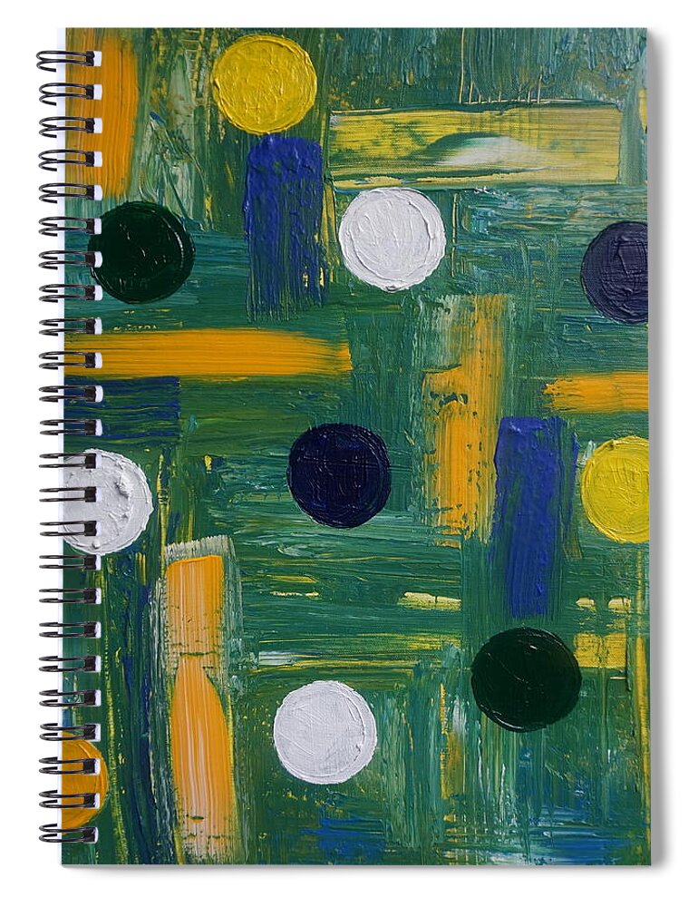 Abstract Spiral Notebook featuring the painting Circles by Jimmy Clark