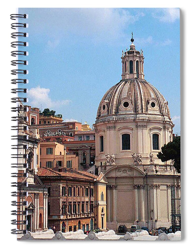 Baroque Spiral Notebook featuring the photograph Baroque Churches in Piazza Venezia Rome, Italy by Greta Corens