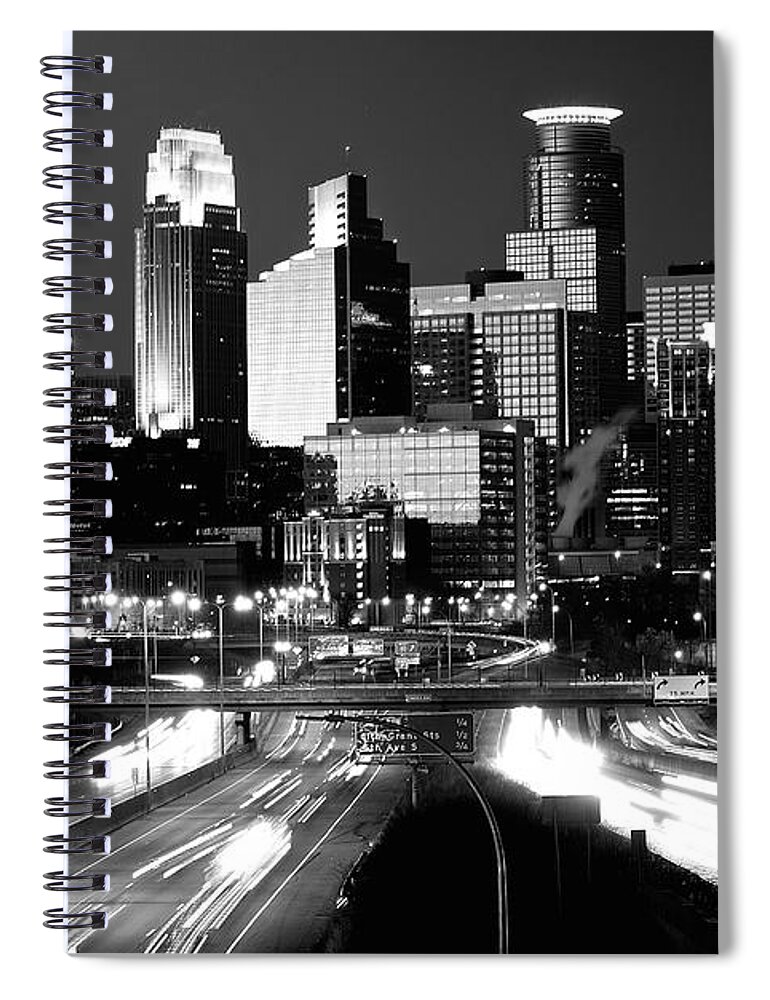City Spiral Notebook featuring the photograph City Nights by Susan Herber