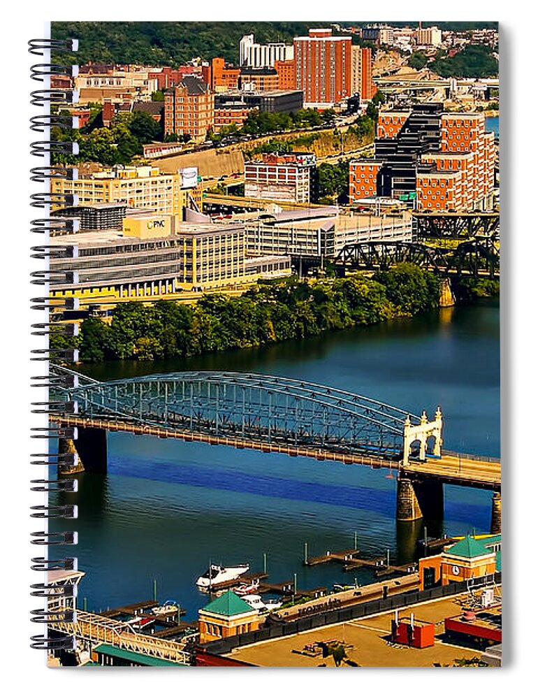 Allegheny Spiral Notebook featuring the photograph City of Bridges by Maria Coulson