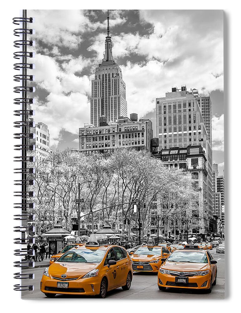 Empire State Building Spiral Notebook featuring the photograph City Of Cabs by Az Jackson