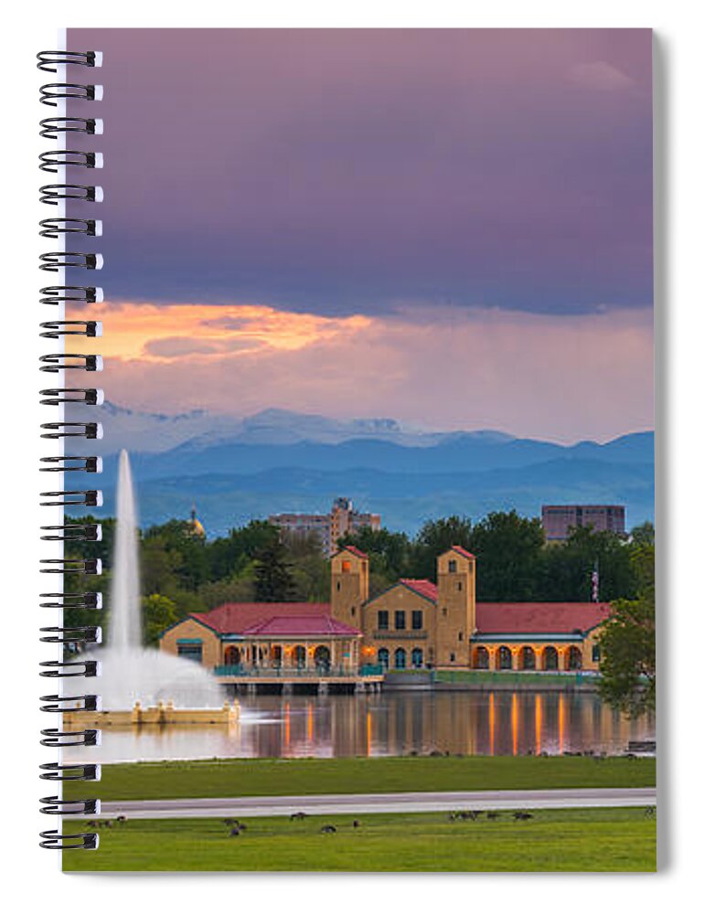 Denver Spiral Notebook featuring the photograph City Park Sunset by Darren White