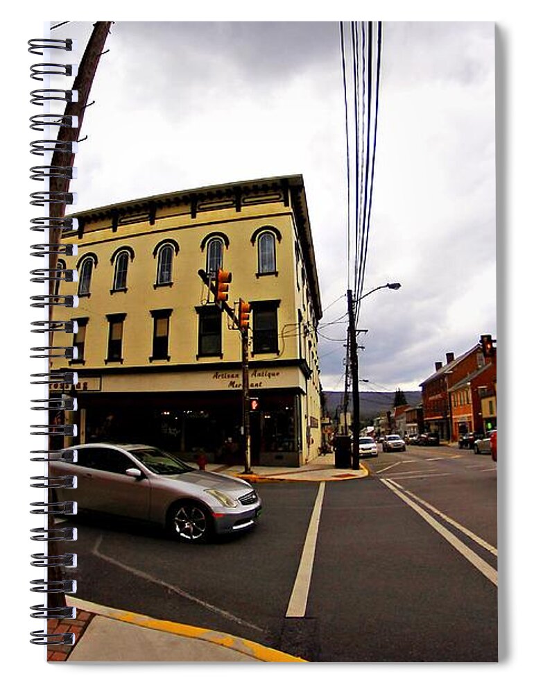 City Spiral Notebook featuring the photograph City scene by Karl Rose