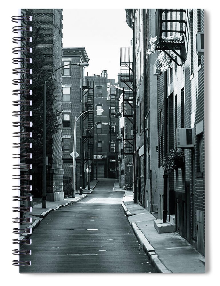 Boston Spiral Notebook featuring the photograph City street by Jason Hughes