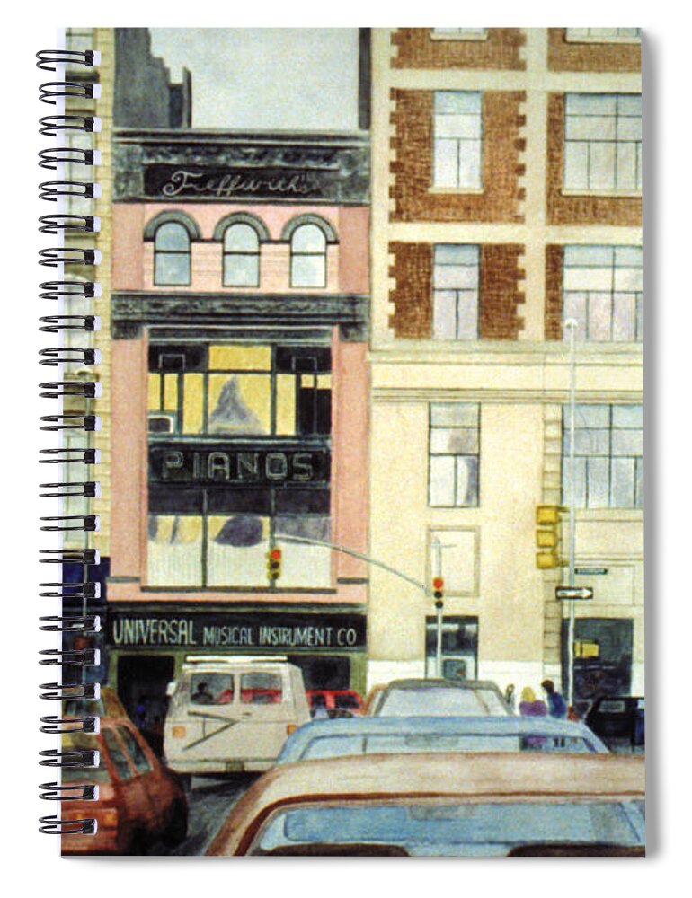Karen Zuk Rosenblatt Art And Photography Spiral Notebook featuring the painting Cityscape by Karen Zuk Rosenblatt