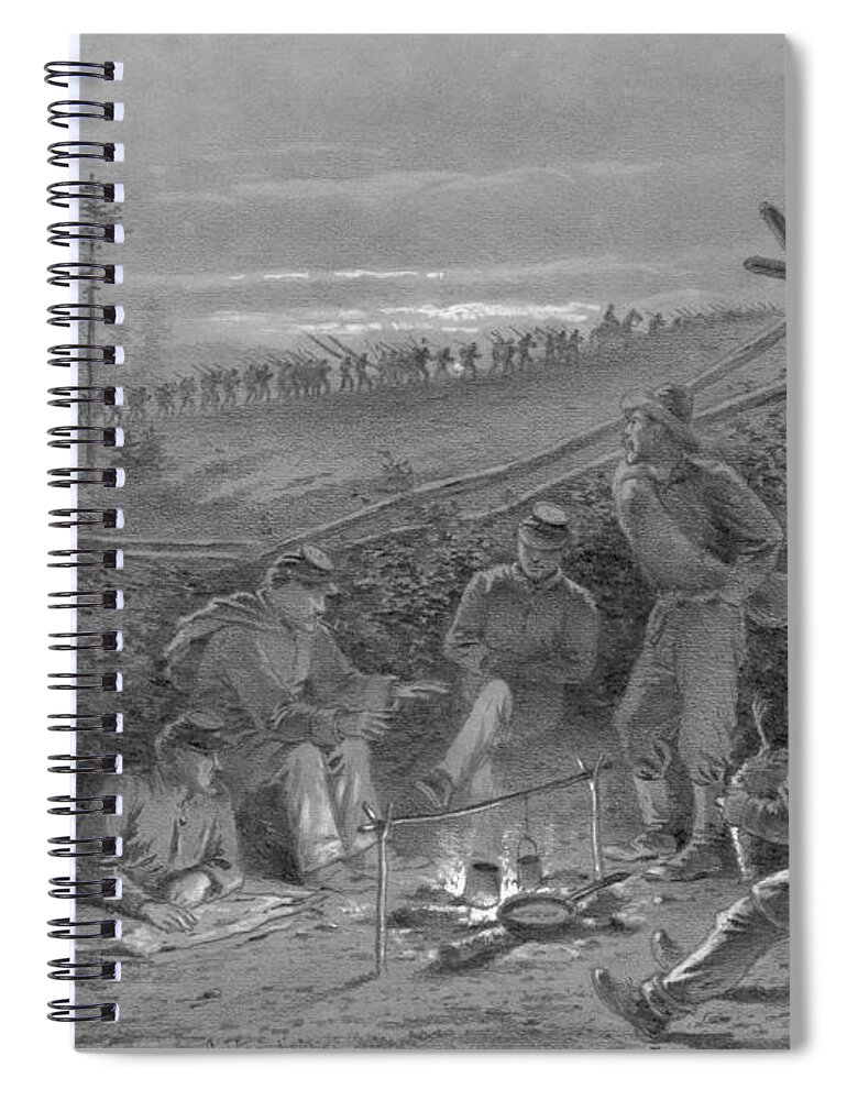 1863 Spiral Notebook featuring the drawing Civil War, Coffee. by Granger