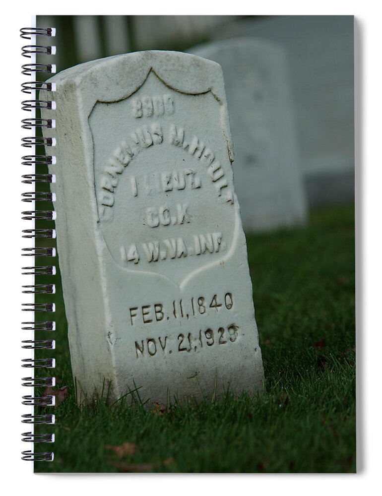 Civil War Spiral Notebook featuring the photograph Civil War Gravestone by Brian Green