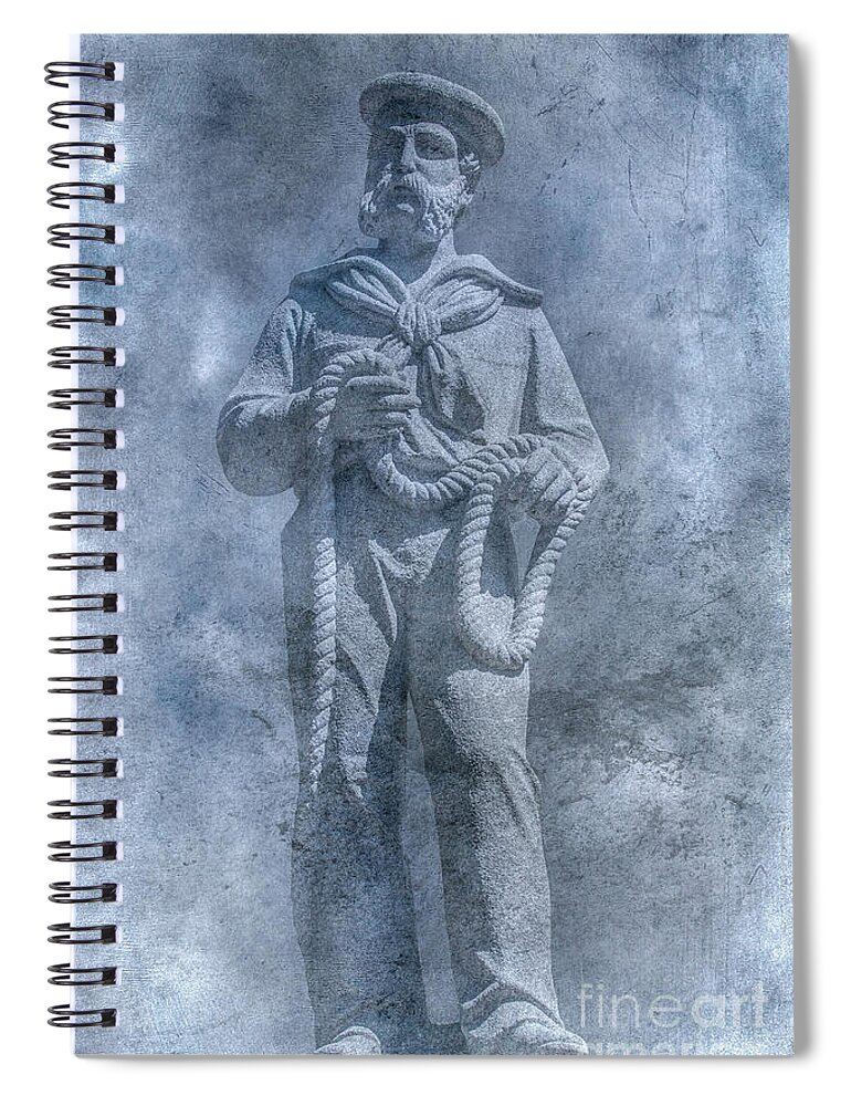 Civil War Sailor Statue Clarion Park Spiral Notebook featuring the digital art Civil War Sailor Statue Clarion Park by Randy Steele