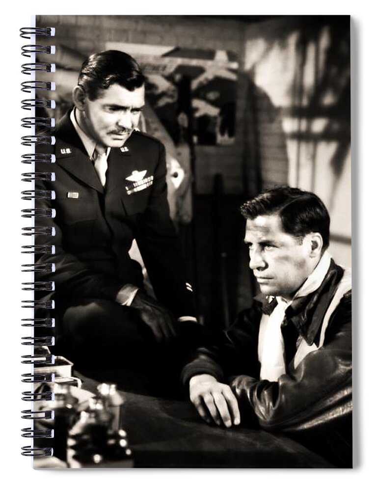 Clark Gable Spiral Notebook featuring the photograph Clark Gable Hollywood Heart Throb In The Movie Command Decision by Vintage Collectables