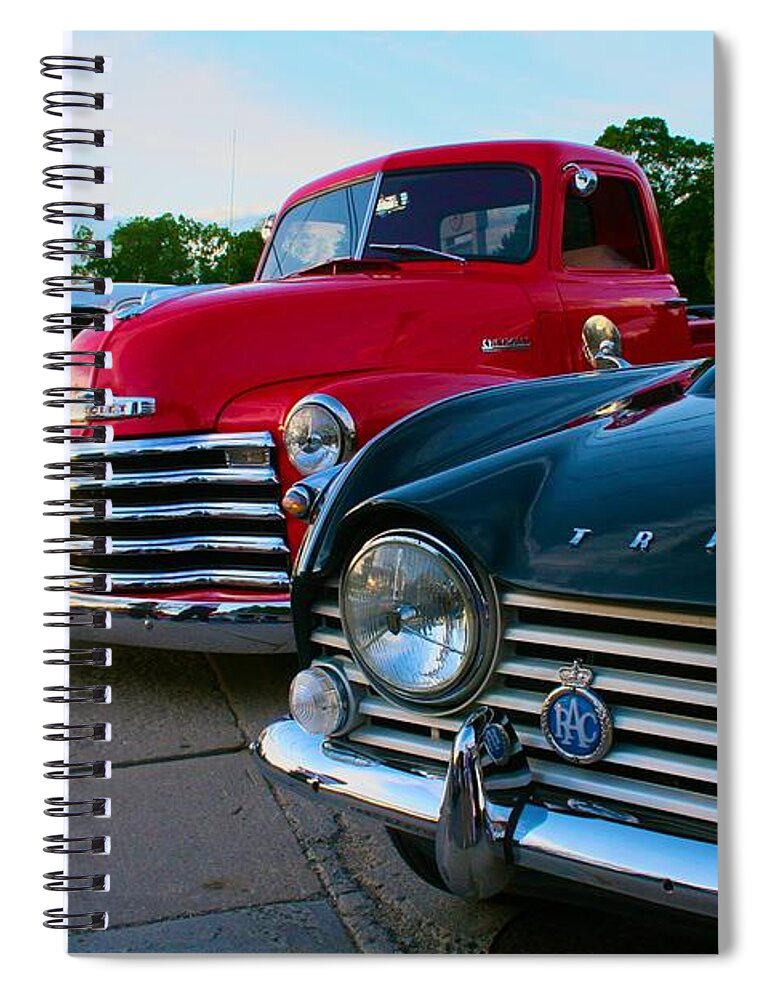  Spiral Notebook featuring the photograph Classic Chrome Bumpers by Polly Castor