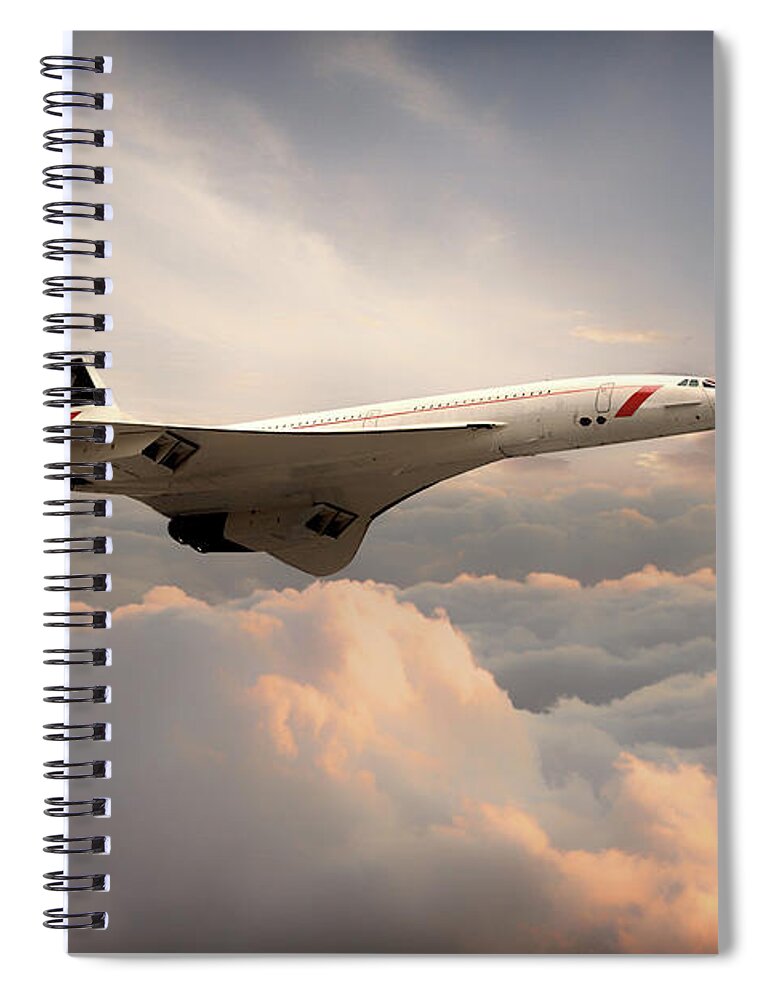 Concorde Spiral Notebook featuring the digital art Classic Concorde by Airpower Art