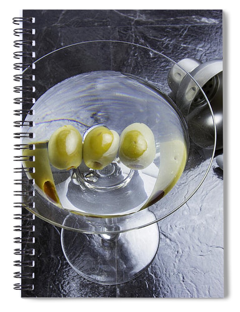 Martini Spiral Notebook featuring the photograph Classic Martini with Recipe by Karen Foley
