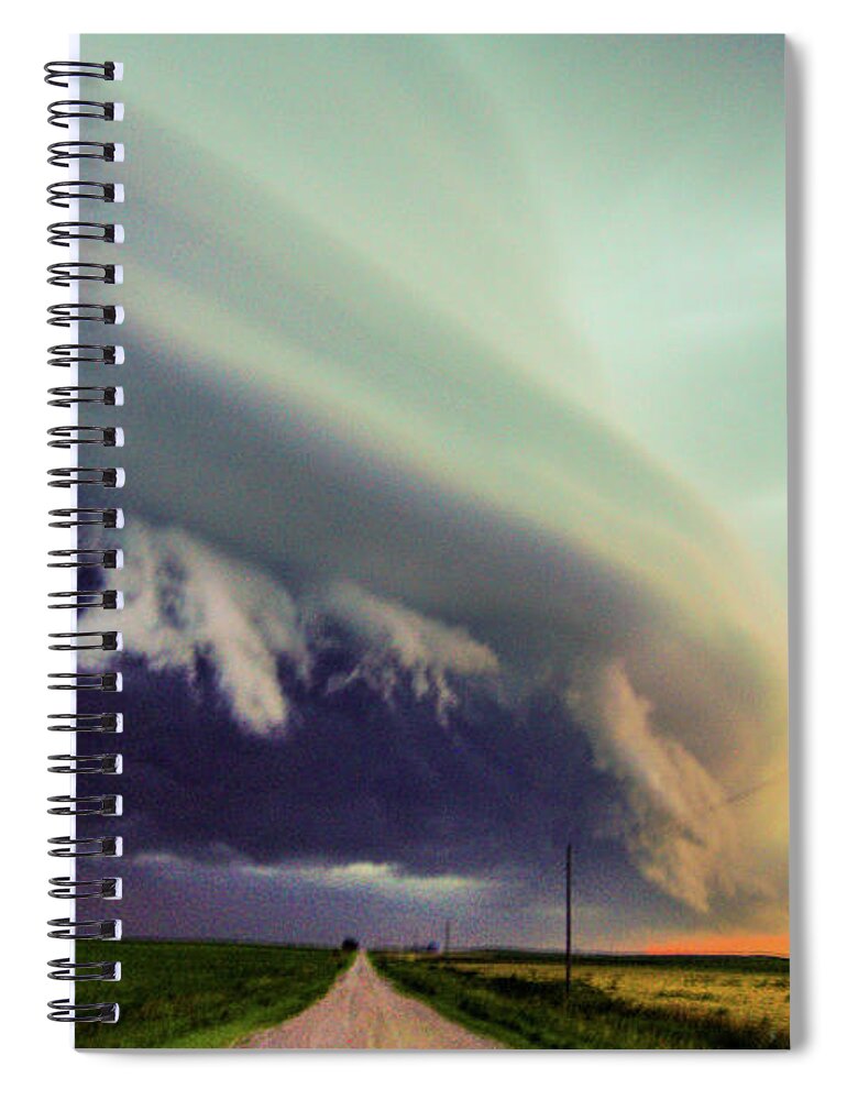 Nebraskasc Spiral Notebook featuring the photograph Classic Nebraska Shelf Cloud 024 by NebraskaSC