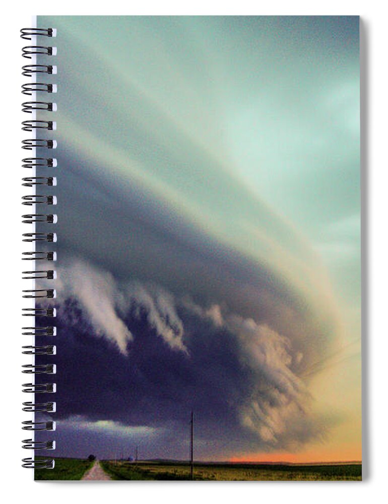 Nebraskasc Spiral Notebook featuring the photograph Classic Nebraska Shelf Cloud 027 by NebraskaSC