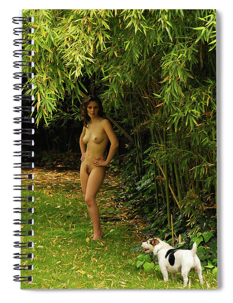 Full Nude Spiral Notebook featuring the photograph Classic Nude and Companion by Harry Spitz