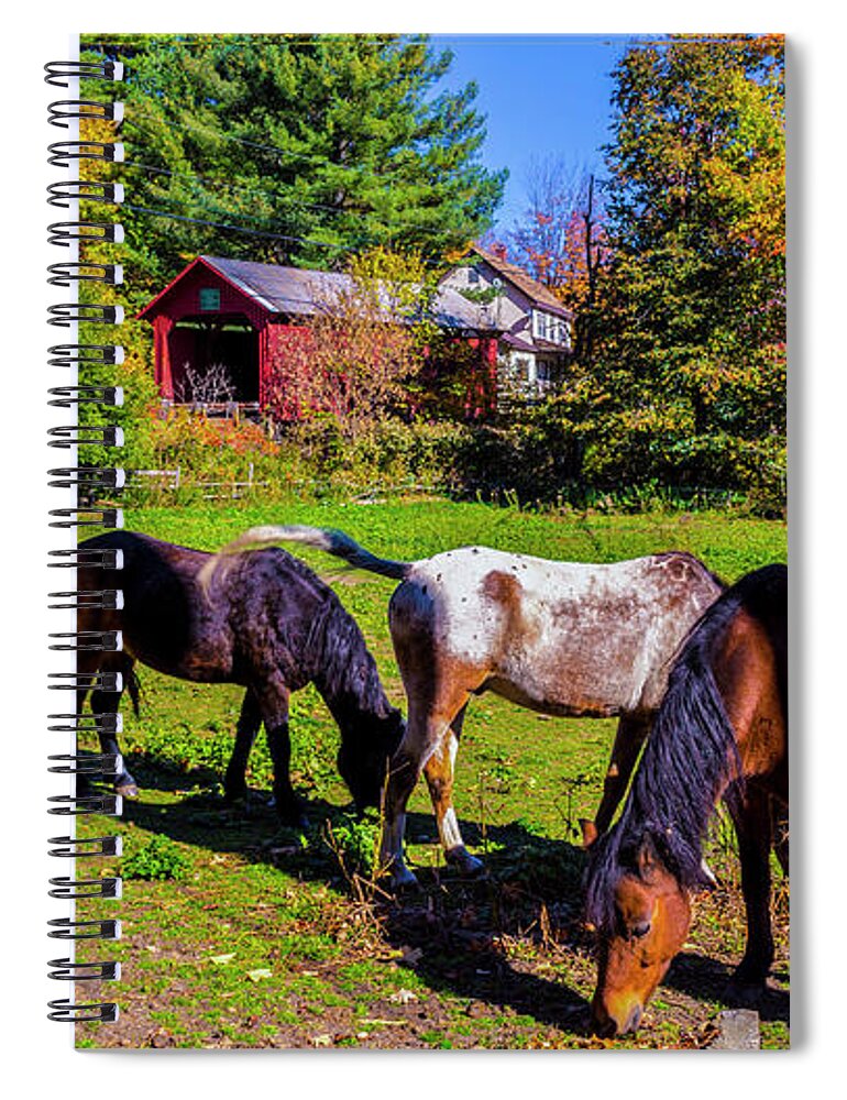 Fall Foliage Spiral Notebook featuring the photograph Classic Vermont Scene by Scenic Vermont Photography