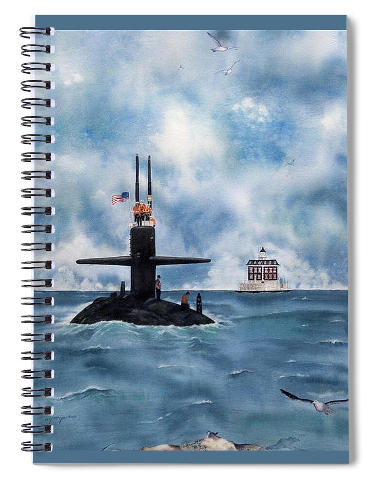 Submarine Spiral Notebook featuring the painting Clean Sweep by Lizbeth McGee