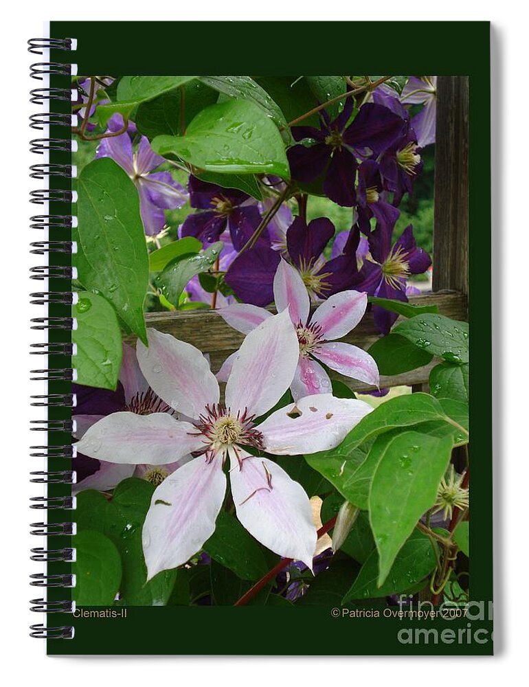 Clematis Spiral Notebook featuring the photograph Clematis-II by Patricia Overmoyer