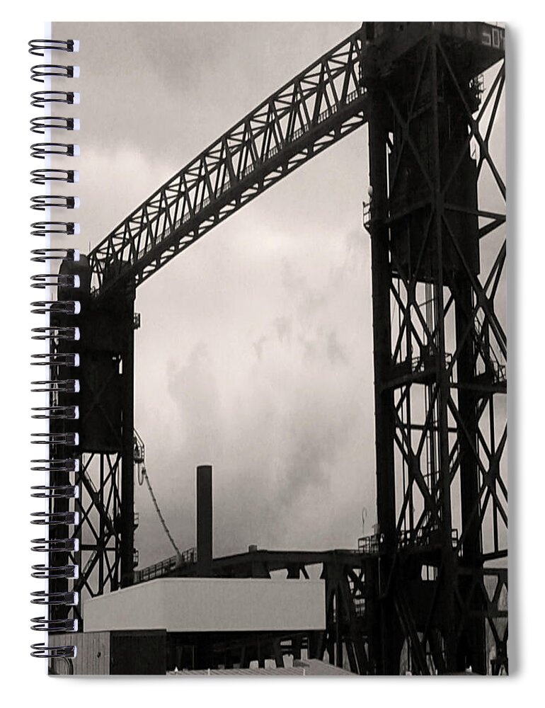 Cleveland Ohio Spiral Notebook featuring the photograph Cleveland East Bank RR Bridge by Anitra Handley-Boyt