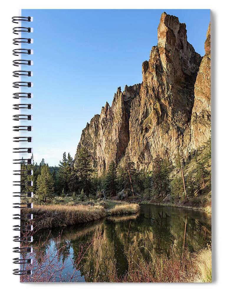 Smith Rock Spiral Notebook featuring the photograph Cliffs Above Crooked River by Belinda Greb