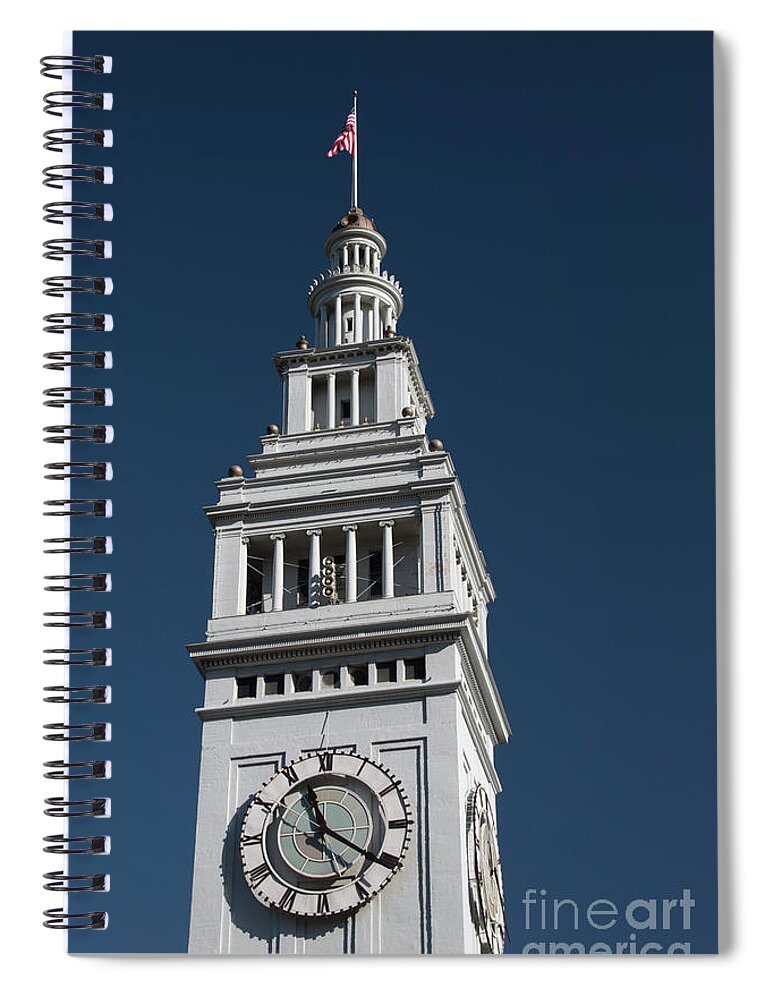 Built Spiral Notebook featuring the photograph Clock tower of the train station in San Francisco by Amanda Mohler